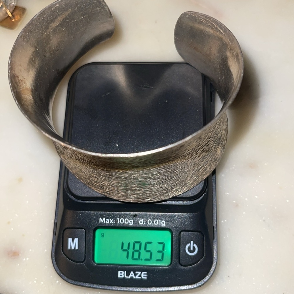 Sterling Silver Wide Cuff Bangle - image 6